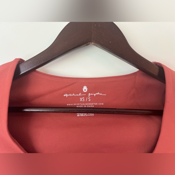 Spiritual Gangster Anthropology Long Sleeve Rust Crop Top XS/S Yoga Pilates NWT - Picture 3 of 6